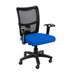 Ergonomic Mid-Back Mesh Office Chair - Breathable Computer Desk Chair with Padded Blue Seat